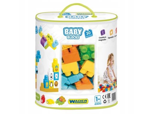 Baby blocks torba 30 szt klocki dla maluszka wader