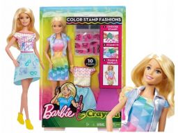 Barbie crayola lalka kolorowe stroje mattel frp05