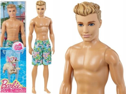 Mattel barbie lalka ken plażowy kąpielówki dgt83