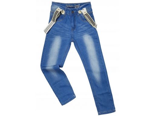 Spodnie jeansy gk famous 10 ok. 134 + szelki
