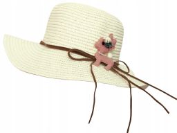 Dziewczęcy kapelusz 54 z gumką plażowy miejski