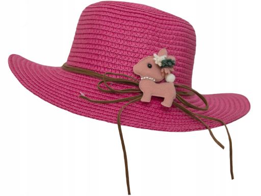 Dziewczęcy kapelusz letni z gumką plażowy miejski