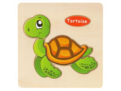 Drewniana układanka edukacyjna zwierzątko żółw