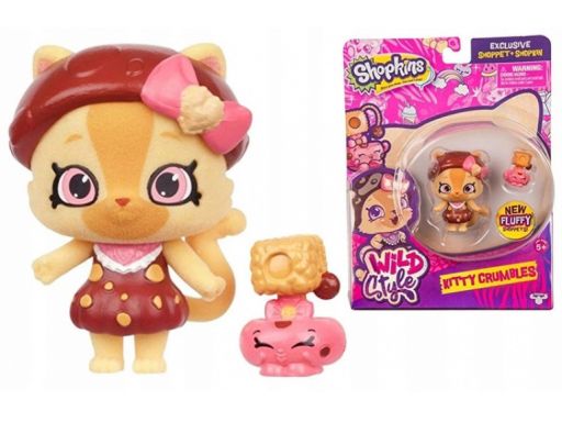 Shopkins lalka kitty shoppet+figurka wild styl 24h