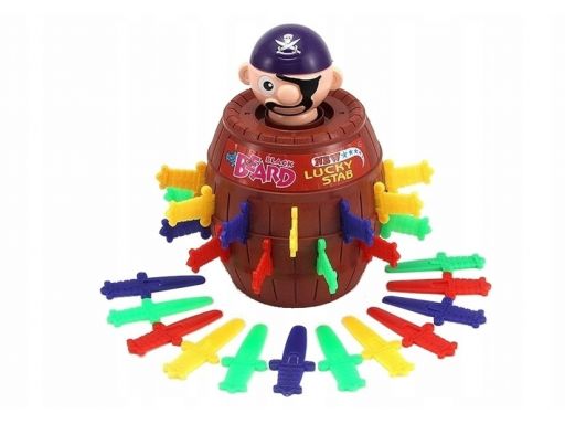 Lean toys gra zręcznościowa ukłuj pirata w beczce