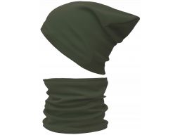 Czapka komin komplet bawełniany 48-56 khaki