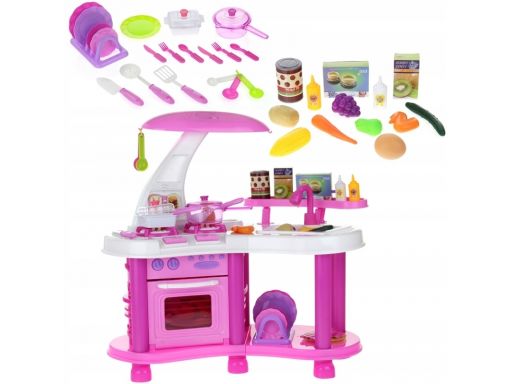 Duża kuchnia kuchenka dla dzieci piekarnik różowa