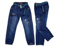 Spodnie jeansy w gumkę trans r 134 cm granat