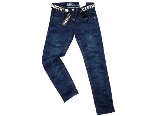 Spodnie jeans moro elastyczne rozm.146