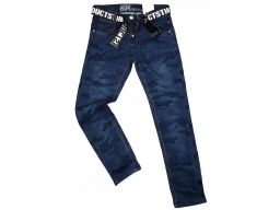 Spodnie jeans moro elastyczne rozm.146