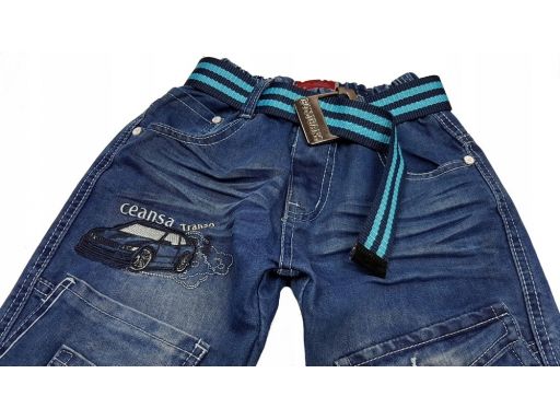Spodnie jeansy w gumkę trans r 140 cm granat