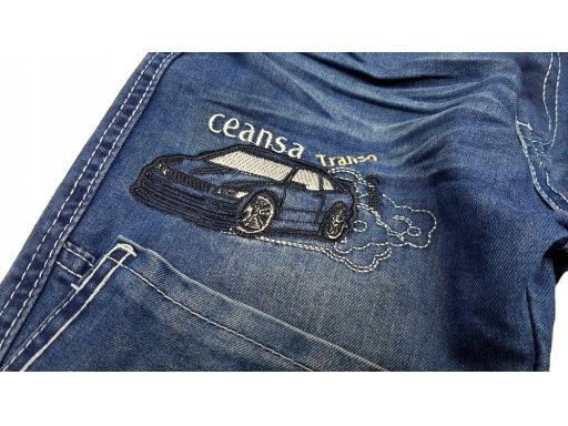 Spodnie jeansy w gumkę trans r 140 cm granat