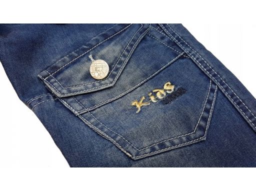 Spodnie jeansy w gumkę trans r 140 cm granat