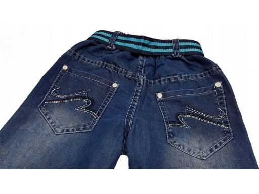 Spodnie jeansy w gumkę trans r 140 cm granat