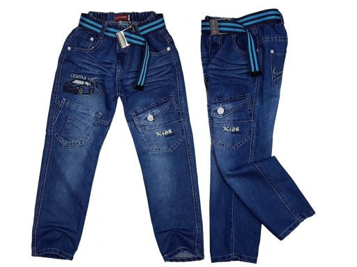 Spodnie jeansy w gumkę trans r 140 cm granat