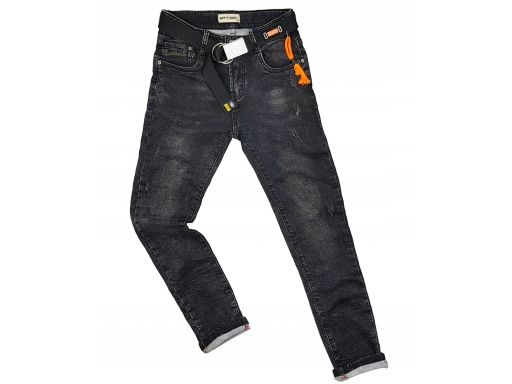 Black jeans elastyczne carl r 8 - 122 cm rurki