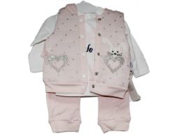 Mini love* - komplet serce zając 3 cz. 6-9 m