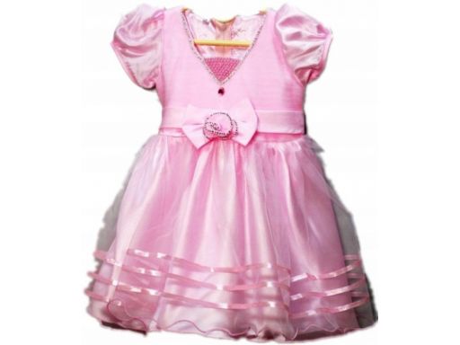 Elegancka atłasowo-tiulowa sukienka - 2-3 lata*