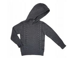 Sweter z kapturem gerard r 8 - 122/128 cm szary
