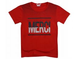 T-shirt koszulka merci r 14 -158/164 cm red