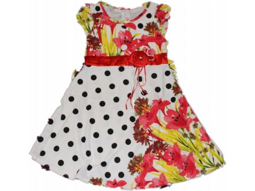 Baby - elegancka sukieneczka w kwiatki - 92 cm 2