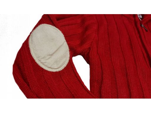 Sweter na zamek z kapturem r 4 - 104 cm red