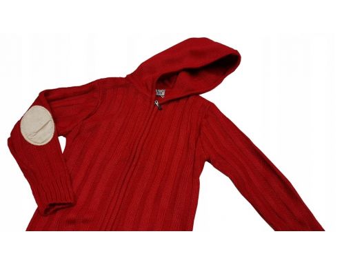 Sweter na zamek z kapturem r 4 - 104 cm red