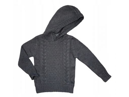 Sweter z kapturem gerard r 6 - 110/116 cm szary