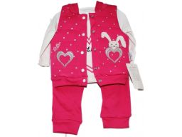 Mini love* - komplet serce zając 3 cz. 6-9 m