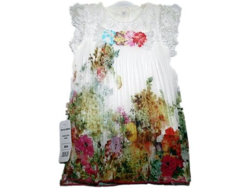 Beyaz * elegancka sukienka w kwiaty - 68 cm