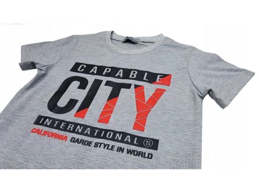 T-shirt koszulka city style r 8 - 122/128 szara