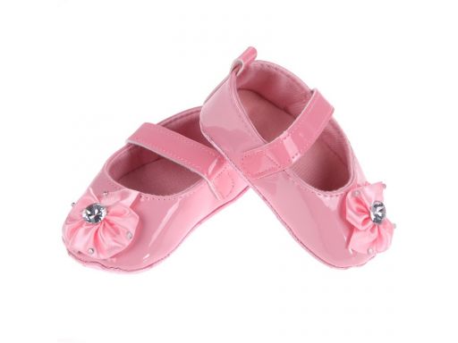 Lakierowe różowe balerinki buciki 9-12 m 13*