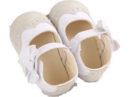 Przepiękne biało-beżowe buciki 12-18 m 3*