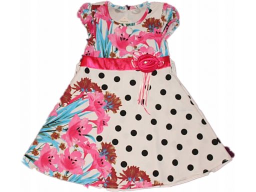 Baby - elegancka sukieneczka w kwiatki - 110 cm 5