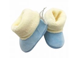 Niebieskie cieplutkie buciki kozaczki - 3-6 m (12*