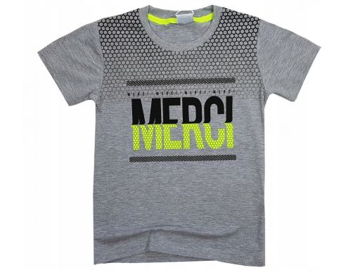 T-shirt koszulka merci r 8 -122/128 cm grey