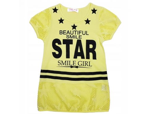 Bluzka smile girl r 10 - 134/140 cm yellow