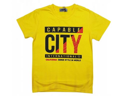 T-shirt koszulka city style r 8 - 122/128 żółta