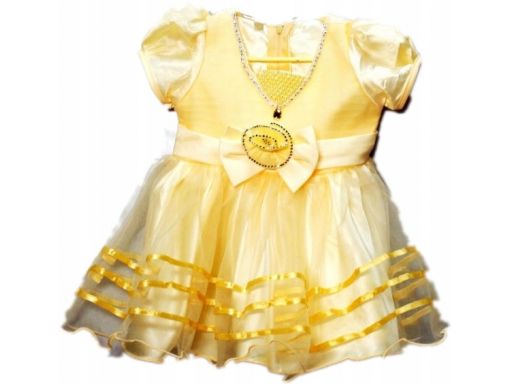 Elegancka atłasowo-tiulowa sukienka - 12 miesięcy*