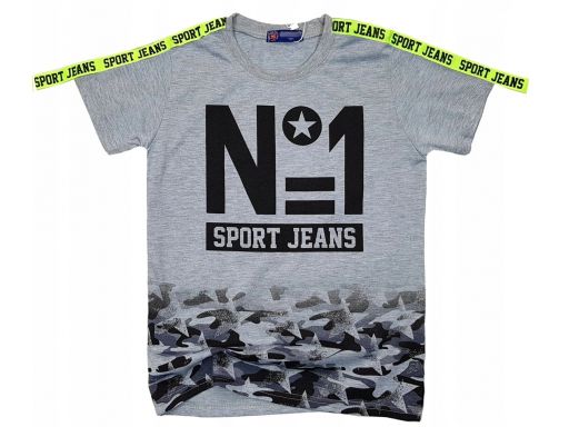 T-shirt bluzka no 1 sport r 8 - 122/128 cm szara