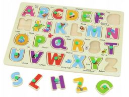 Drewniana układanka 26 el. puzzle literki alfabet