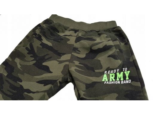 Ciepłe spodnie dresowe moro ready to army r 134 cm