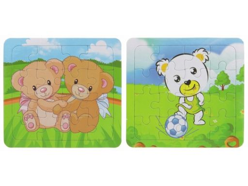 Układanka puzzle 16 el. misie kolorowanka