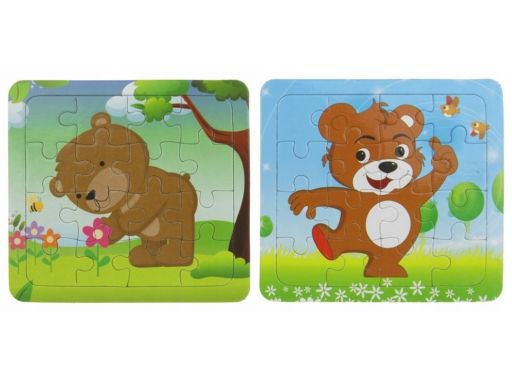 Układanka puzzle 16 el. misie kolorowanka