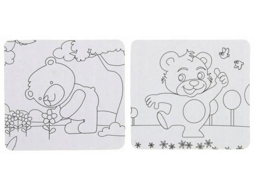 Układanka puzzle 16 el. misie kolorowanka