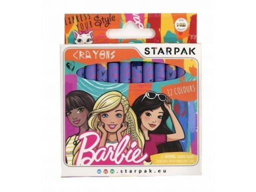 Kredki woskowe świecowe barbie starpak 12 kolorów