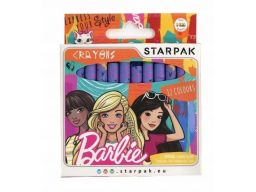 Kredki woskowe świecowe barbie starpak 12 kolorów