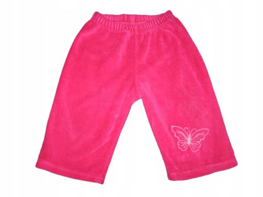 Spodnie welurkowe dziecięce z motylkiem r.74 *5039