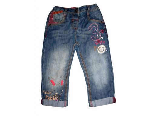 Next spodnie jeansy z regulacją hafty r.92 *3814
