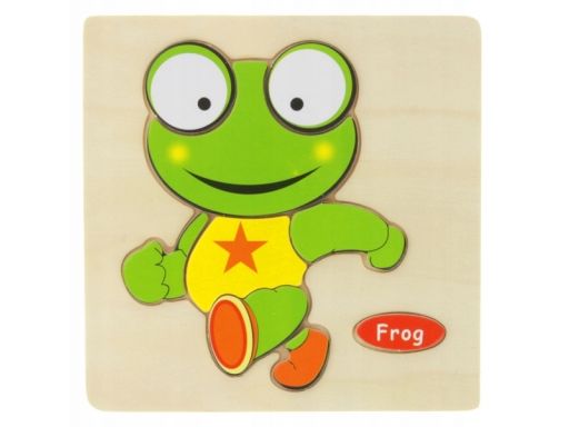 Drewniana układanka edukacyjna zwierzątko żaba